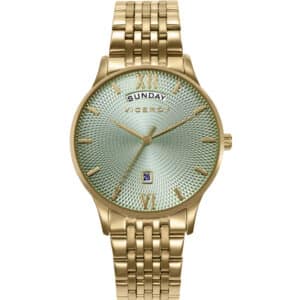 Reloj Acero Ip Dorado Brazalete Sra Va
