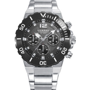 Crono Acero Ip Negro Brazalete Sr Va