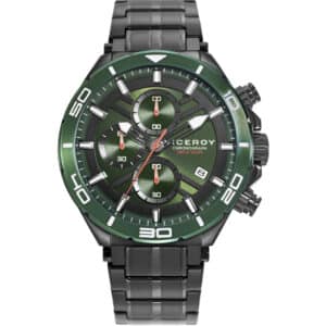 Reloj Viceroy Crono Acero Ip Negro Y Verde Brazalete Sr 46841-67