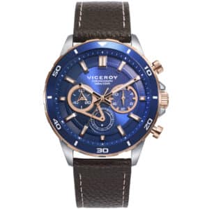 Crono Acero Ip Rosa Y Aluminio Correa Sr Va