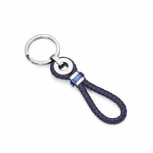 Llavero Acero Ip Azul Y Piel Marrón Y Az Sr Fashio