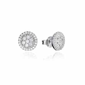 Pendientes Plata Disco Circonitas 10mm Sra Jew