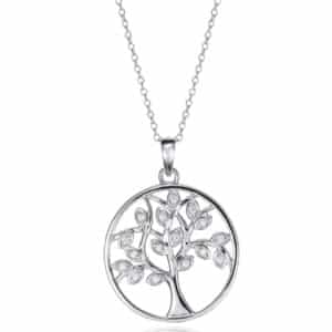 Collar Plata Ley Arbol Vida Circonitas Sra Jwl