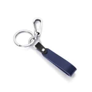 Llavero Acero Y Piel Azul Y Negra Sr Fn