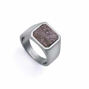 Anillo Acero Piedra Nat Sr Fashion