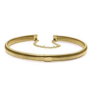 Collar de acero Ip dorado colección Laura Escanes tubogas