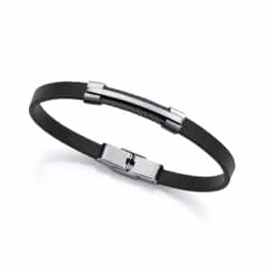 Puls Acero Ip Negro Piel Negra Sr Fashion