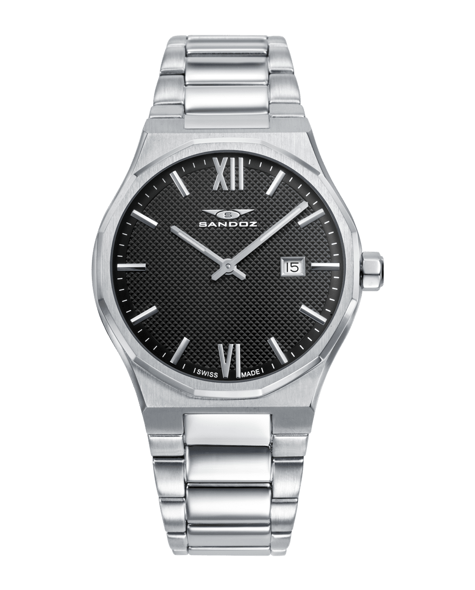 Reloj Analógico Multifunción Con Brazalete De Acero IP Gris Y Acero IP Dorado T Bear