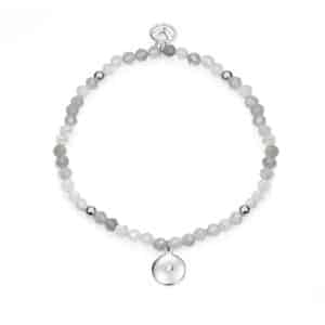Pulsera Plata Ley Elástica Y Piedras Sra Jewl
