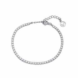 Pulsera Plata De Ley Baño Rodio Cz Sra Jewels