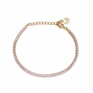 Pulsera Plata De Ley Baño Oro Cz Sra Jewels