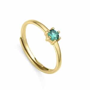 Anillo Plata De Ley Baño Oro Circ Sra Jewels