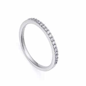 Anillo Plata De Ley Baño Rodio Circ Sra Jwls