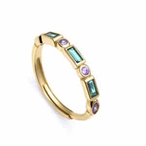 Anillo Plata De Ley Baño Oro Circ Sra Jewels