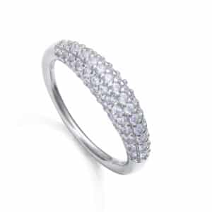 Anillo Plata De Ley Baño Rodio Circ Sra Jwls