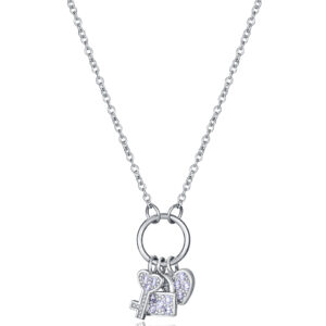 Collar Plata De Ley Baño Rodio Circonitas