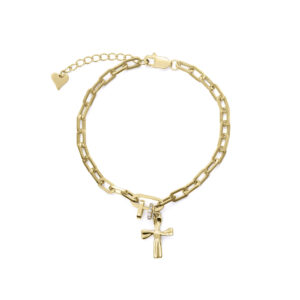 Pulsera De Plata De Ley Con Baño Oro Circonitas Niña