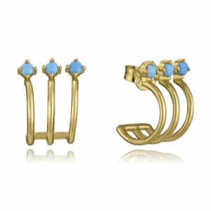Pendiente  Plata De Ley Baño Oro Pied Sint Sra Jwl