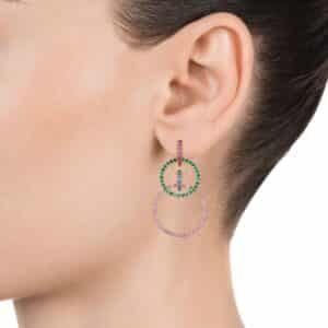 Pendientes Elegant de plata de ley con baño de oro de diferentes colores