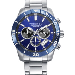 Crono Acero Ip Azul Brazalete Sr Va