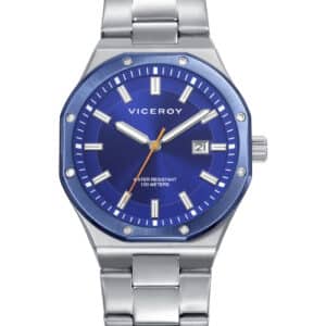 Reloj Acero Ip Azul Brazalete Sr Va