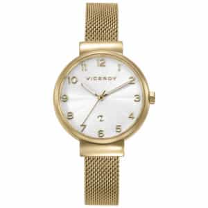 Reloj Viceroy de Señora caja de acero e Ip dorado,malla milanesa de acero Ip dorado movimiento cuarzo