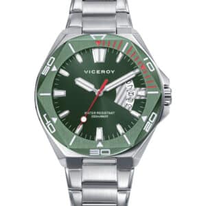 Reloj Acero Ip Verde Brazalete Sr Va