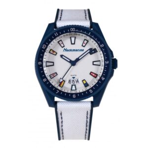 Reloj de bio base carbono unisex azul y blanco - Pulsera de caucho