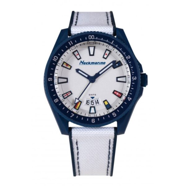 Reloj de bio base carbono unisex azul y blanco - Pulsera de caucho