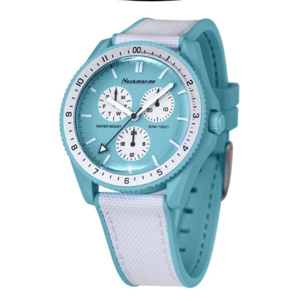 Reloj multifunción de base carbono unisex azul claro- Pulsera de caucho - Imagen 2