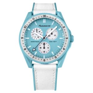 Reloj multifunción de base carbono unisex azul claro- Pulsera de caucho