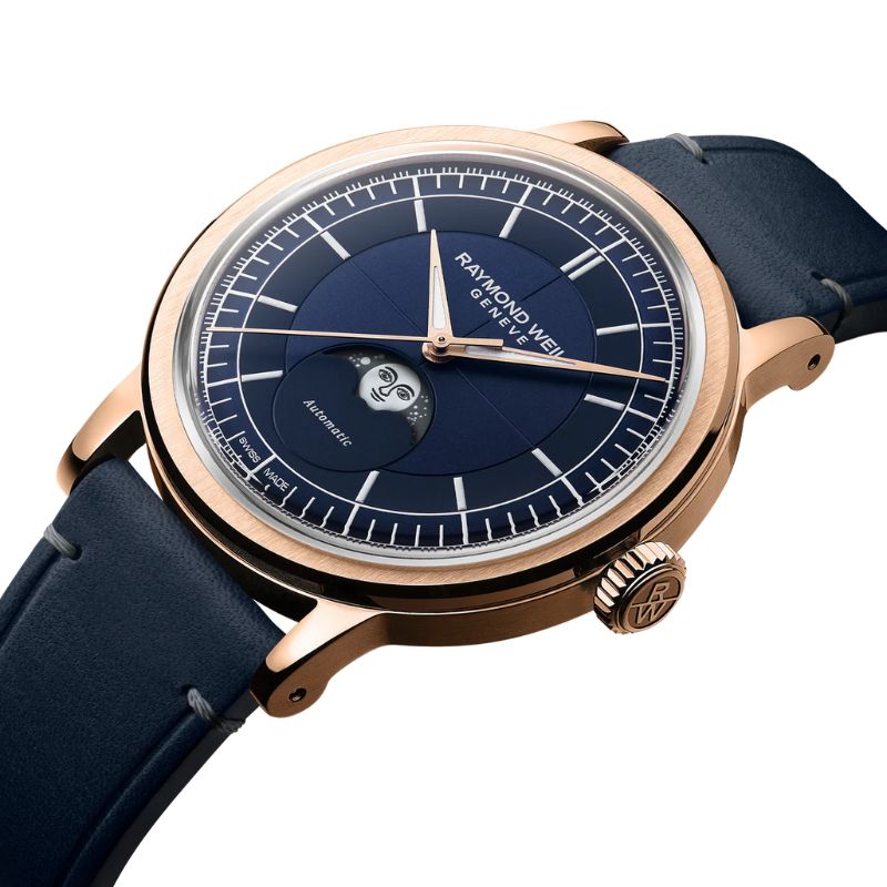 Reloj Raymond Weil millesime moonphase 39 mm, blue dial 2945-PC5-50001 - Imagen 3