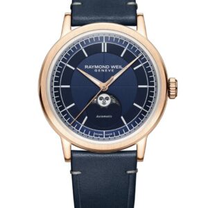 Reloj Raymond Weil millesime moonphase 39 mm, blue dial 2945-PC5-50001