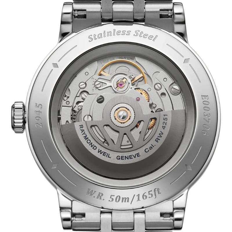 Reloj Raymond Weil millesime moonphase 39 mm, silver dial 2945-ST-65001 - Imagen 2