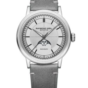 Reloj Raymond Weil millesime moonphase 39 mm, silver dial 2945-STC-65001