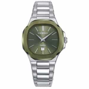 Reloj Viceroy de Mujer caja bitono de acero e Ip verde 10 Atm, brazalete de acero, movimiento cuarzo, colección Laura Escanes