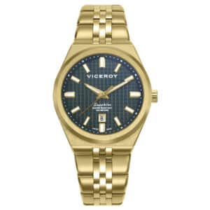 Reloj Acero Ip Dorado Brazalete Zafiro Swiss Made