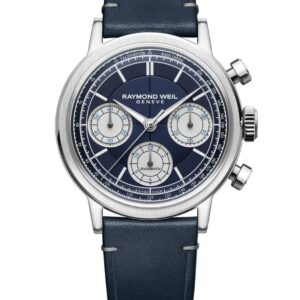 Reloj Raymond Weil millesime Tri-Compax Chronograph 39 mm, blue dial 7765-STC-50651