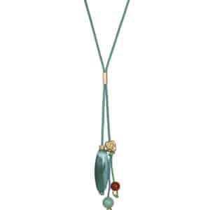 Collar Acero Ip Dorado Piedras Sra Fashion