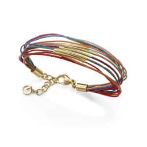 Puls Acero Ip Dorado Piel Y Cordon Sra Fshn