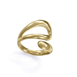 Anillo Acero Ip Dorado Abierto Sra Fashion