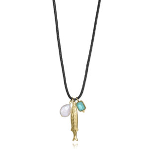 Collar Acero Ip Dorado Perla Nat Sra Fashion