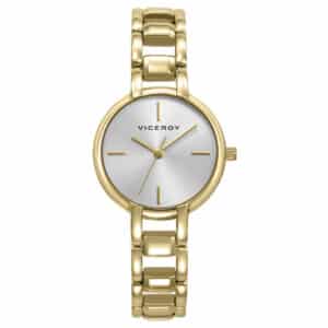 Reloj Viceroy de mujer en acero Ip dorado con esfera plata, diseño elegante y movimiento de cuarzo