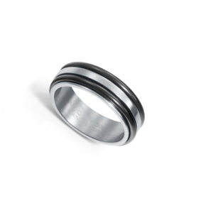 Anillo Acero E Ip Negro Sr Fashion