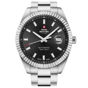 Reloj automático suizo clásico – negro, acero | Swiss Military SMA34110.01