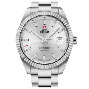 Reloj automático suizo clásico – plateado, acero | Swiss Military SMA34110.02