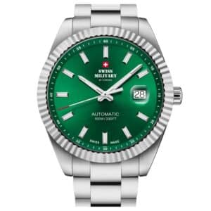 Reloj automático suizo clásico – verde, acero | Swiss Military SMA34110.04