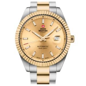 Reloj automático suizo clásico color champán, bicolor | Swiss Military SMA34110.07
