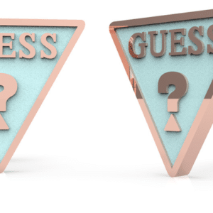 L. BLUE TRIANGLE LOGO STUDS RG