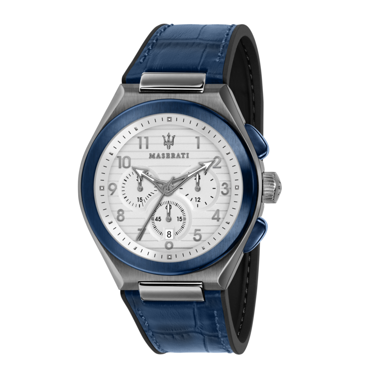 TRICONIC 43mm CHR WHITE DIAL BLUE ST - Imagen 2